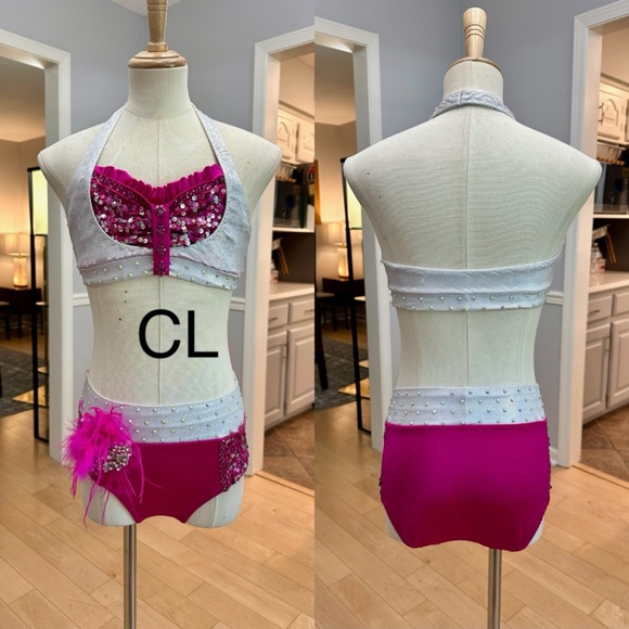 Pink and silver dance costume